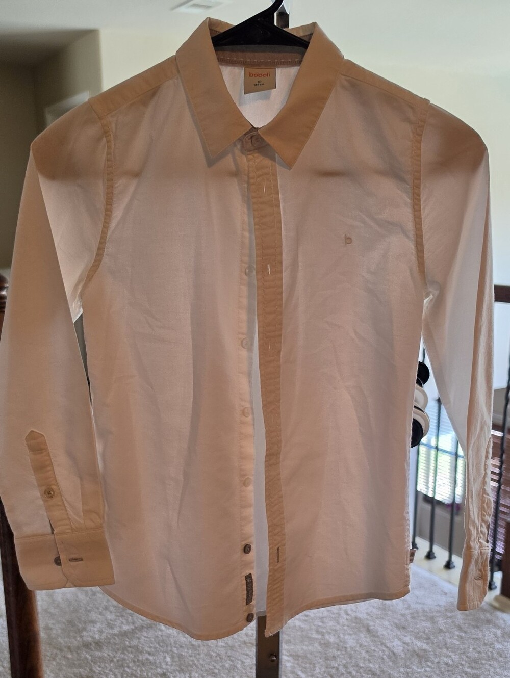 Boys' White Long-Sleeve Button-Down Shirt Retail $50